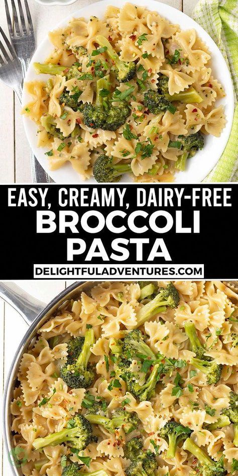 Pasta Recipes Nondairy, Lactose Free Pasta Recipes, Vegan Broccoli Pasta, Gluten Free Pasta Dinner, Gluten Free Vegan Pasta, Chicken Broccoli Pasta Recipes, Creamy Broccoli Pasta, Dairy Free Pasta Recipes, Vegan Gluten Free Dinner