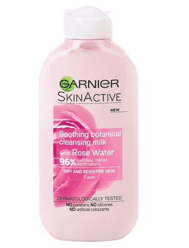 Discover Garnier's Soothing Botanical Cleansing Milk with Rose Water to delicately cleanse away make up & impurities from dry & sensitive skin. Garnier Face Wash, Rose Milk, Milk Cleanser, Garnier Skin Active, Cleansing Milk, Face Skin Care, Cleanser And Toner, Rose Water, Face Cleanser