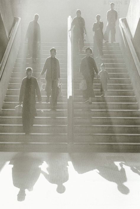 Ho Fan (何藩, Hong Kong, b. 1937) Stairs Nan Goldin, Photography Beach, Buddhist Temple, Urban Life, Street Scenes, White Photography, Black And White Photography, Shanghai, Street Photography