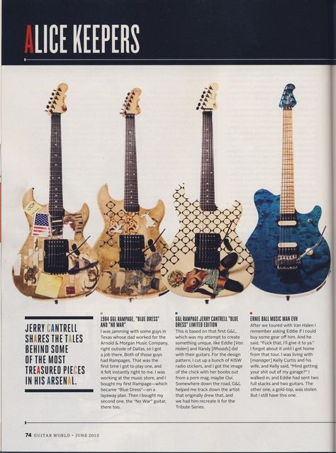 Jerry Cantrell interview-Guitar World June 2013 Jerry Cantrell Tattoo, Kerry King Guitar, Alice In Chains Jerry Cantrell, Guitar World Magazine, Jerry Cantrell Guitar, Chris Cornell Live, Mad Season, Stone Temple Pilots, Jerry Cantrell Mtv Unplugged