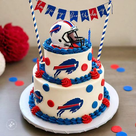 Buffalo Bills Themed Birthday Party, Buffalo Bills Cake, Buffalo Bills Stuff, Bills Mafia, Buffalo Bills Football, Bills Football, Deposit Box, Football Teams, Superbowl Party