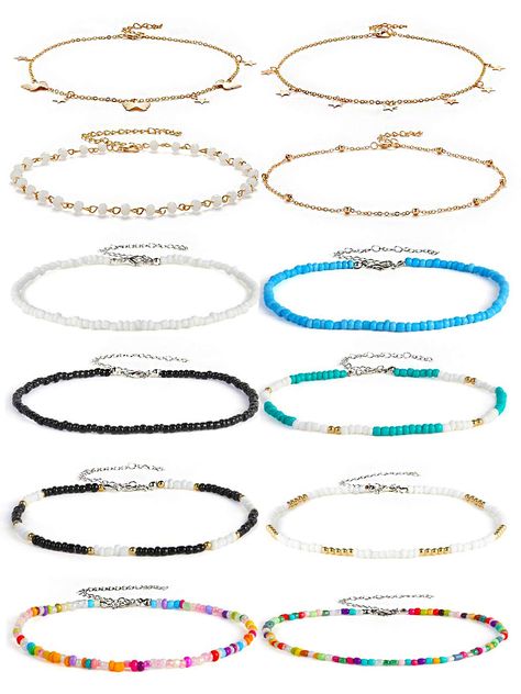 PRICES MAY VARY. What You Will Get:You will receive a set of 12 summer beach chokers, including 8 seed beaded chokers of different colors, 4 chain chokers of different styles (including butterfly necklaces, star necklaces, etc.), you can according to different moods Match different necklaces with clothing. When you walk on the beach wearing a necklace, you seem to be integrated with nature. Handmade and Adjustable(11.8inch+2inch) Design:T Wide Applications: You can apply these beads choker neckl Necklaces Star, Chain Chokers, Star Necklaces, School Wishlist, Butterfly Necklaces, Beach Wearing, Bday List, Seed Bead Choker, Summer Beach Jewelry