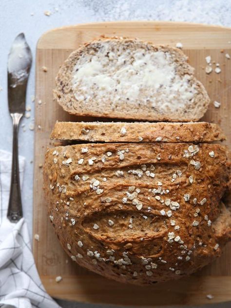 Multigrain Bread Loaf | completelydelicious.com Homemade Multigrain Bread, Multigrain Bread Recipe, Bread Artisan, Completely Delicious, Bulgur Wheat, Multigrain Bread, Rustic Recipes, Rustic Bread, Loaf Recipes