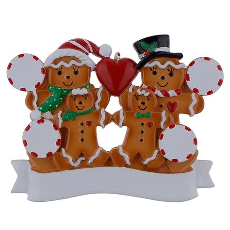 WorldWide Personalized Ornament Gingerbread Family of 4 *** Continue to the item at the picture web link. (This is an affiliate link). #newyear Gingerbread Family, Family Of 6, Family Of 4, Gingerbread Christmas, Hanging Ornaments, Personalized Christmas, Christmas Ornament, Gingerbread, Christmas Gift