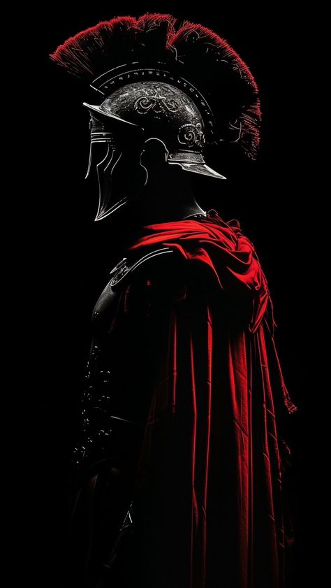 Roman Warrior Art, Roman Empire Wallpaper, Roman Empire Aesthetic, Roman Wallpaper, Roman Soldier Helmet, Roman Aesthetic, Black And Red Wallpaper, Rome Empire, Fall Of Rome