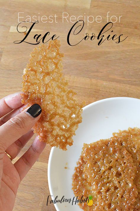 Grandmas Lace Cookies, Easy Lace Cookies, Unleavened Cookie Recipes, Oat Lace Cookies, Lattice Cookies Recipe, Christmas Lace Cookies, Lacy Oatmeal Cookies Recipe, Chocolate Lace Cookies Recipe, Lacy Cookies Recipes