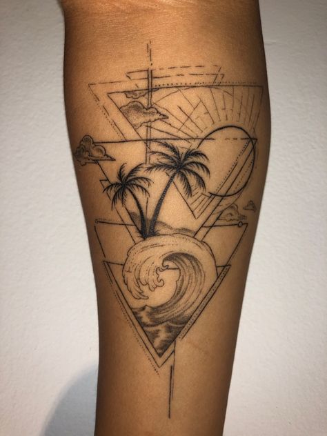 Tattoo: earth, fire, wind, water Island Vibes Earth Wind Fire Water Tattoo, Tattoo Earth, Meaningful Symbol Tattoos, Island Tattoo, Earth Tattoo, Water Island, Water Tattoo, Elements Tattoo, Earth Wind & Fire