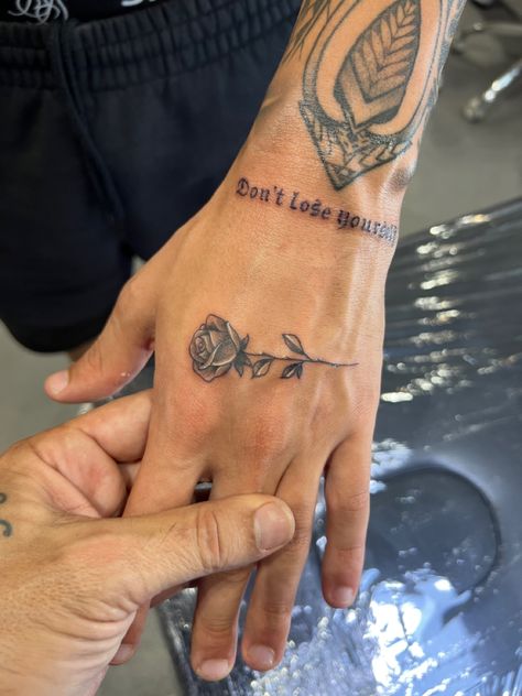 Front Wrist Tattoos Men, Male Hand Tattoos Ideas, Small Hand Tattoos For Guys Design, Front Wrist Tattoos, Hand Quote Tattoo, Inner Wrist Tattoos Men, Men’s Hand Tattoo, Lettering Hand Tattoo, Finger Tats Men