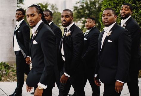 Wedding in Miami. Lamar and Jesscia Miller Groomsmen Photoshoot, Small Family Wedding, Groomsmen Wedding Photos, Groomsmen Poses, Groom Details, Wedding Posing, Groom Photoshoot, Men's Tuxedo, Groomsmen Photos