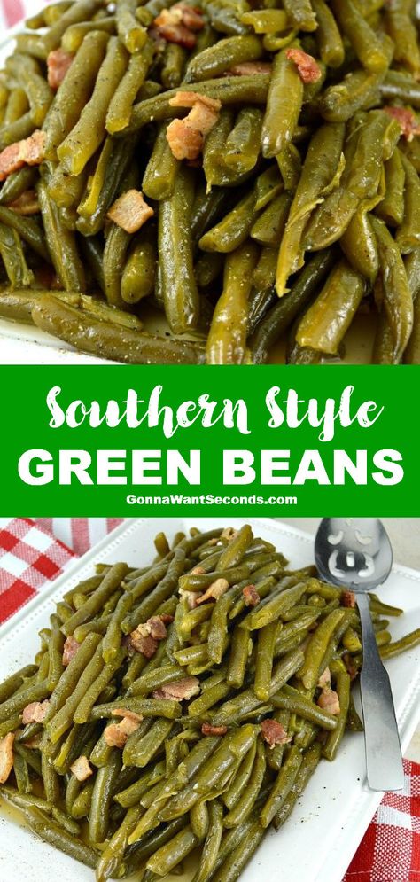 Southern Greenbeans Bacon, String Beans Recipe, Southern Green Bean Recipes, Buzzfeed Recipes, Southern Style Green Beans, Southern Green Beans, Rice Diet, Southern Greens, Thanksgiving Meals