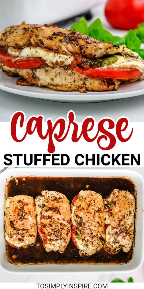 Chicken And Caprese Salad, Chicken Breast Stuffed With Tomato And Mozzarella, Caprese Salad Chicken, Stuffed Mediterranean Chicken, Chicken Ole, Mozzarella Stuffed Chicken Breast, Chicken Caprese Salad, Caprese Stuffed Chicken, Baked Caprese