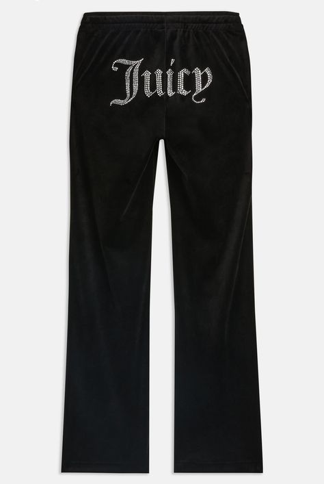 BLACK VELOUR DIAMANTE TRACKSUIT BOTTOM - Tall (XL) / Black Juicy Sweatpants, Juicy Set, Juicy Couture Tracksuit, Casual Chic Outfits, Juicy Couture Pants, Boho Chic Outfits, Style Savvy, Casual Chic Outfit, Current Fashion Trends