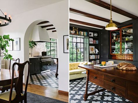 Kitchen Black Cabinets, Jessica Helgerson, Rustic Interior Design, Painting Kitchen Cabinets White, Trendy Kitchen Tile, Kitchen Dark, Black Interior Design, Kitchen Black, Interior Design Rustic