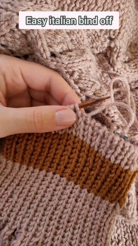 Neat Bind Off Knitting, Italian Bind Off Knitting, Italian Bind Off Knitting Tutorials, Italian Bind Off, Stretchy Bind Off Knitting, Binding Off In Knitting, Casting Off Knitting, Bind Off Knitting, Stretchy Bind Off