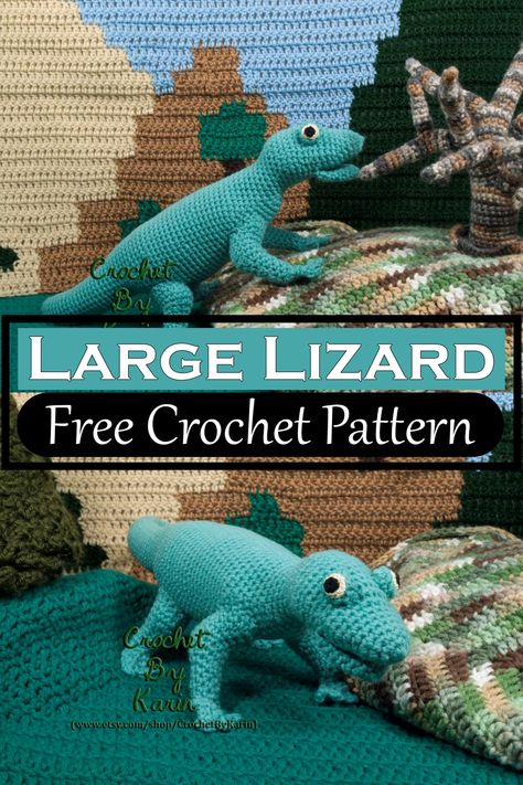 Crochet Large Lizard Crochet Lizard, Reptile Eyes, Lizard Pattern, Large Lizards, Ravelry Crochet, Puppet Patterns, Crochet Amigurumi Free Patterns, Crochet Amigurumi Free, Basic Crochet Stitches