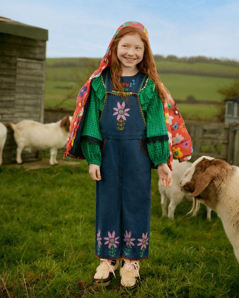 Cloud Sweatshirt, Stella Kids, Blue Dungarees, Embroidered Denim Shirt, Autumn Winter 2023, Cotton Jersey Dress, Denim Flowers, Special Clothes, Hooded Raincoat