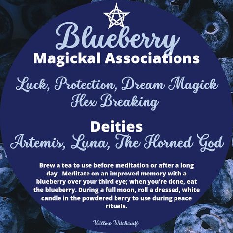 Blueberries Magical Properties, Magical Properties Of Fruits, Blueberry Witchcraft, Blueberry Magical Properties, Fruit Magickal Properties, Fruits In Witchcraft, Fruit Correspondences, Fruit Magic Witchcraft, Fruit In Witchcraft