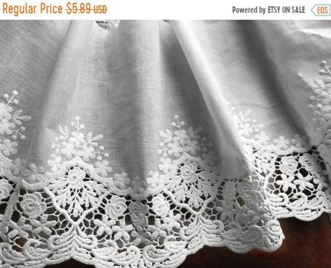 XMAS SALE White Broiderie Anglaise Swiss Cotton Voile 20 | Etsy Xmas Sale, Lace Trims, White Embroidery, Cotton Voile, Vintage Lace, White Cotton, Lace Trim, Lace Top, Yard