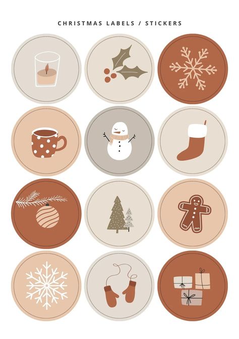 Templates Aesthetic Winter Stickers Printable, Printable Stickers Christmas, Beige Stickers Aesthetic, Christmas Stickers Aesthetic, Christmas Stall Ideas, Christmas Stickers Printable, Printable Calendar Pages, Homemade Advent Calendars, Christmas Advent Calendar Diy