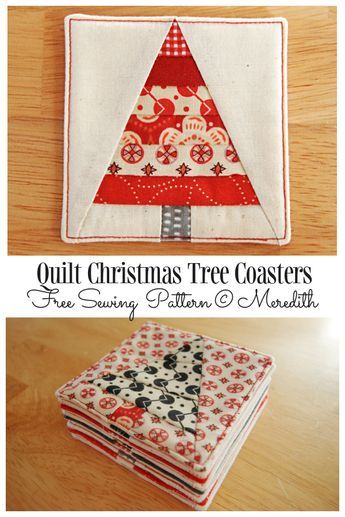 Scrap Christmas Tree, Christmas Tree Coasters, Christmas Mug Rugs, Christmas Quilting Projects, Mug Rug Tutorial, Christmas Fabric Crafts, Christmas Patchwork, Quilted Coasters, Christmas Quilting