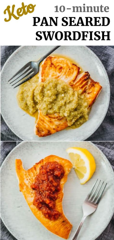 Swordfish Dinner, Pan Seared Swordfish, Swordfish Steak Recipe, Swordfish Steak, Seafood Dinner Recipes, Swordfish Recipes, Keto Seafood, Fish Dinner Recipes, Recipes Learn