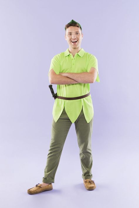 Follow this DIY Halloween costume tutorial to learn how to dress up as Peter Pan! Men’s Peter Pan Costume, Peter Pan Mens Costume, Diy Peter Pan Costume Men, Peter Pan Costume Men, Mens Peter Pan Costume, Peter Pan Halloween Costume, Diy Peter Pan Costume, Peter Pan Halloween Costumes, Peter Pan Halloween