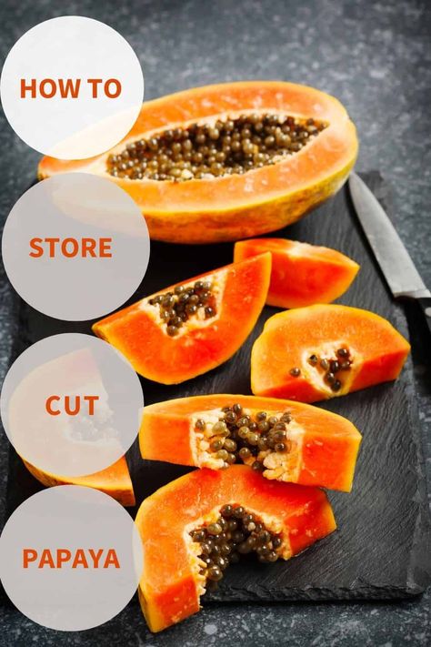 How To Cut Papaya, Papaya Plant, Ripe Papaya, Papaya Seeds, Papaya Fruits, Freezer Burn, Vegetable Peeler, How To Store, Delicious Fruit