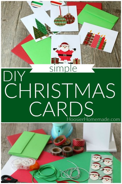 Easy Homemade Christmas Cards, Diy Christmas Cards Easy, Mothers Day Cards Handmade, Pop Up Christmas Cards, Santa Christmas Cards, Christmas Cards Kids, Simple Christmas Cards, Ornament Card, Fun Christmas Crafts