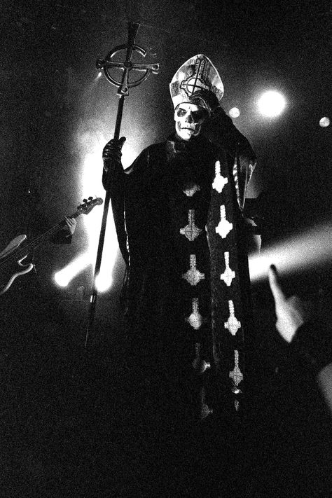 Papa Emeritus Ii, Black And White Film Photography, Ghost Fanart, Goth Memes, Real Haunted Houses, Church Aesthetic, Papa Emeritus, Ghost Papa, Band Photography