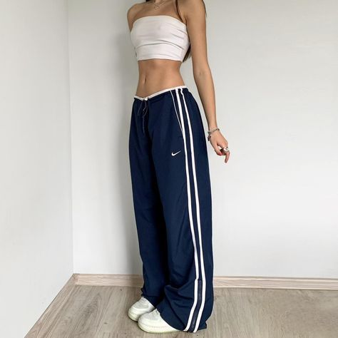 vinted adidas track pants on Depop 👍 https://depop.app.link/cuWn185vnyb Low Waisted Track Pants, Low Waist Track Pants, Track Pants Gym Outfit, Nike Navy Track Pants, Dark Blue Track Pants Outfit, Oversized Track Pants Outfit, Adidas Vintage Track Pants, Adidas Track Pants Outfit Y2k, Y2k Adidas Pants