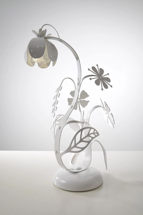 Tord Boontje, Light Flowers, Laser Cut Steel, Flower Lamp, Bedside Lighting, Flower Lights, Bulb Flowers, Single Flower, Desk Light