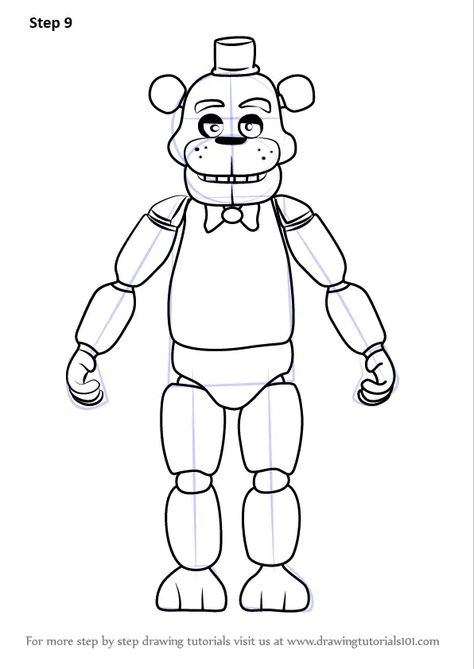 How to Draw Freddy Fazbear from Five Nights at Freddy's (Five Nights at Freddy's) Step by Step Freddy Fazbear Coloring Pages, Freddy Fazbear Drawing, Nightmare Freddy, Minion Coloring Pages, Ninjago Coloring Pages, Fnaf Coloring Pages, Avengers Coloring Pages, Monster Truck Coloring Pages, Spiderman Coloring