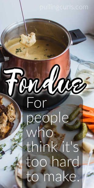 Fondue is NOT that hard -- come find out an easy way to make it for your Valentines | New Years | Christmas party! #fondue via @pullingcurls Easy Cheese Fondue Recipe, Fondue Dinner Party, Cheese Fondue Recipe Easy, Easy Cheese Fondue, Frappuccino Starbucks Secret Menu, Cheese Fondue Recipe, Chipotle Copycat Recipes, Fondue Dinner, Fondue Night