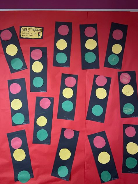 Garret Morgan, Month Bulletin Board Ideas, Toddlers Activities, Red Light Green Light, Bulletin Board Ideas, Light Crafts, Traffic Light, Light Black, Red Light