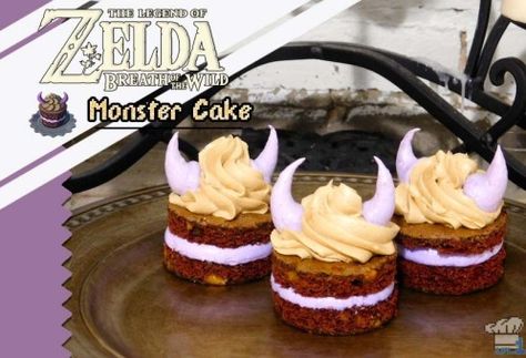 Legend of Zelda: Breath of the Wild – Monster Cake Zelda Dessert, Zelda Themed Snacks, Legend Of Zelda Themed Wedding, Breath Of The Wild Party, Legend Of Zelda Food, Breath Of The Wild Recipes, Legend Of Zelda Party, Zelda Food, Nerdy Food