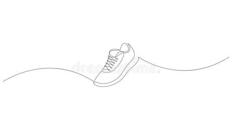 Shoe single continuous line drawing. Sports footwear minimalist concept. Sneakers one line art. Vector illustration. stock illustration Running Shoe Tattoo, Running Shoes Tattoo, Concept Sneakers, Minimalist Concept, Running Art, Shoe Tattoos, Art Vector Illustration, Line Art Vector, One Line Art