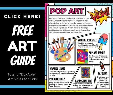 Pop Art Presentation, Easy Pop Art, Pop Art Projects, Pop Art Ideas, Famous Pop Art, Art Ideas For Kids, Popsicle Art, Newspaper Collage, Online Teaching Resources