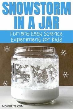 Snowstorm In A Jar, Easy Science Experiments For Kids, Schnee Party, Vetenskapliga Experiment, Winter Stem, Christmas Science Experiments, Toddler Projects, Stem Experiments, Winter Science