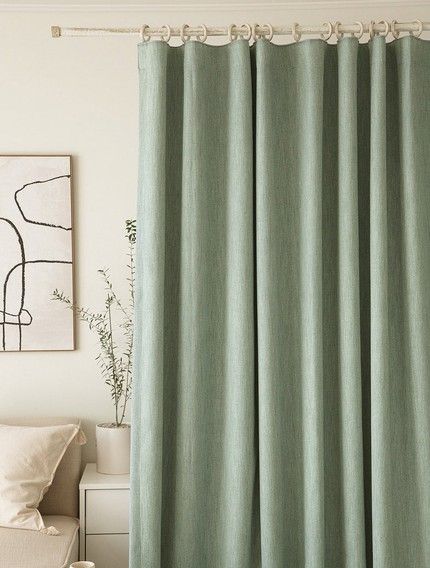 ARCHER’S NURSERY - Nursery Design Studio Sage Curtains Nursery, Light Colored Curtains, Solid Color Curtains, Soft Green Curtains, Green Curtains Bedroom Aesthetic, Plain Curtains Bedroom, Light Green Curtains Bedroom, Sage Curtains Bedroom, Sage Curtains Living Rooms