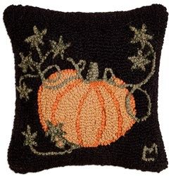 Show details for Cinderella Pumpkin Hand Hooked Pillows, Harvest Pillows, Cinderella Pumpkin, Hooked Pillow, Hand Hooked Rugs, Rug Hooking Patterns, Hooked Wool, Pumpkin Pillows, Wool Throw Pillows