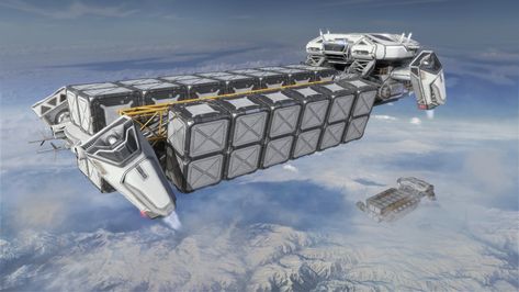 Futuristic Airship, Space Freighter, Sci Fi Ship, Ship Ideas, Space Ships Concept, Space Engineers, Sci Fi Spaceships, Space Ship Concept Art, Starship Concept