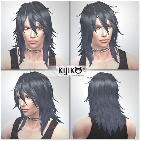 Kijiko: Shaggy Hair for Male • Sims 4 Downloads Long Male Hair Sims 4 Cc, Sims 4 Long Hair Male, Shaggy Hair Long, Sims 4 Cc Long Hair Male, Male Sims Cc Hair, Sims 4 Long Male Hair, Kijiko Sims 4, Long Hair Cc Sims 4, The Sims 4 Male Hair Cc