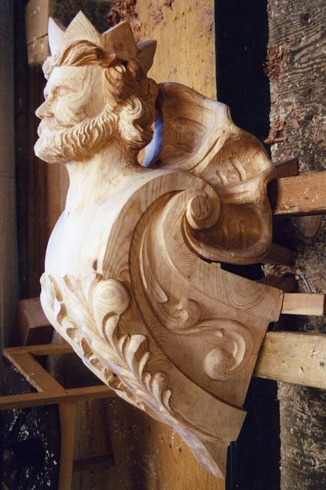 Woodcarvers are still making figureheads for collectors... Ship Figurehead, Old Sailing Ships, Name Boards, Interior Design Rustic, Contemporary Sculpture, Wood Carving Art, Wood Creations, Sculptures & Statues, Wood Sculpture