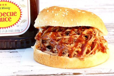 Our Tasty Original Barbecue Sauce & Soda Are Key Ingredients to This Easy, Slow-Cooked Pork. Serve This Dish for a Crowd or Your Family Dinner Tonight! Root Beer Pulled Pork, Pulled Pork Crock, Crockpot Pulled Pork Bbq, Rootbeer Pulled Pork, Pulled Pork Slow Cooker, Sweet Baby Rays, Pork Slow Cooker, Bbq Pulled Pork Slow Cooker, Beer Pulled Pork