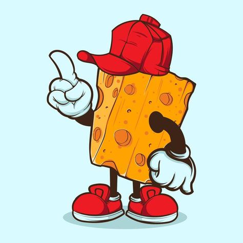 Cheese Character Design, Cheese Illustration Design, Cheese Character, Cheese Illustration, Cartoon Food, King John, Vector Food, Cute Food Art, Paint Rock