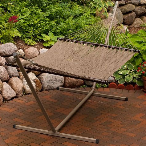 Hammock Chairs, Rope Hammock, Hammock Bed, Caribbean Style, Double Hammock, Backyard Furniture, Hammock Stand, Comfortable Bed, Brown Fits