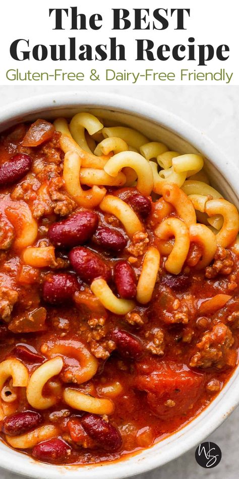 Ground Beef Elbow Noodles, Meatless Goulash Recipes, Ground Beef Crockpot Recipes Dairy Free, Vegan Goulash Recipes, Gluten Free Goulash Recipes, Gluten Free Dairy Free Ground Beef, Gluten Free Goulash, Dairy Free Goulash, Ground Beef Gluten Free Recipes