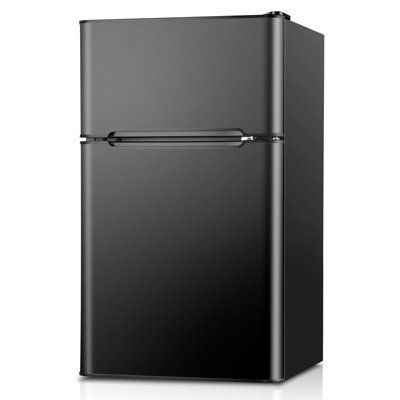 In order to meet the demands of modern living, we are proud to introduce our brand new design - a mini fridge with freezer that is not only energy-efficient but also equipped with seven temperature control options. This compact and portable refrigerator is perfect for fulfilling all your refrigeration needs. Whether it's freezing meats, keeping fruits and vegetables fresh, or chilling beverages, our mini fridge provides the ideal temperature environment to keep your food fresh and delicious. By Mini Fridge Black, Black Mini Fridge, Small Fridge, Mini Fridge With Freezer, Portable Refrigerator, Small Fridges, Compact Refrigerator, Room Idea, Mini Fridge