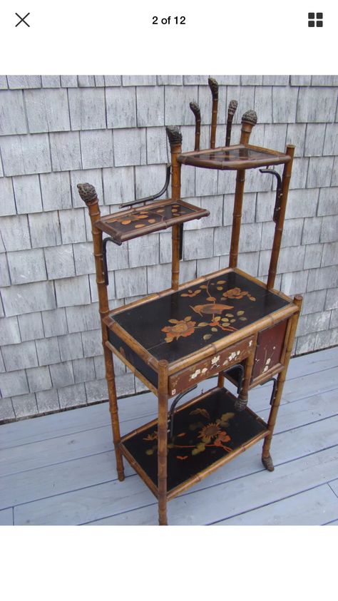 Chinoiserie Bamboo Furniture, Vintage Bamboo Furniture, Bamboo Furniture Vintage, Victorian Bamboo Furniture, Antique Display Cases Glass Doors And Tiger Bamboo, Antique Bamboo, Bamboo Furniture, Antique Mahogany Chinese Cabinet, Asian Decor