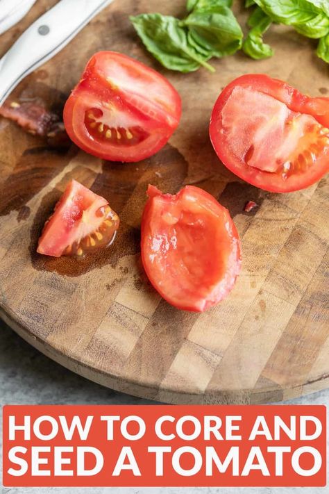 How To Deseed A Tomato, How To Core Tomatoes, Mediterranean Farro Salad Recipe, Farro Salad Recipes, Freezing Tomatoes, Homemade Salsa Recipe, Mint Salad, Tomato Sauce Recipe, Cooking For Beginners